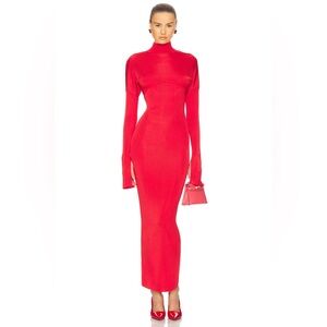 Helsa Cordelia maxi knit dress in red Sz Small